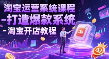淘宝运营系统课程-打造爆款系统-淘宝开店教程-连烟牍库
