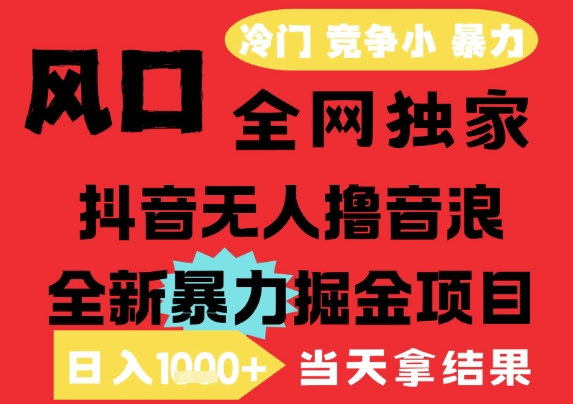 25年6月高爆抖音无人直播最新撸音浪掘金项目，解放双手小白可做，无脑日入1k+，门槛低【揭秘】-连烟牍库