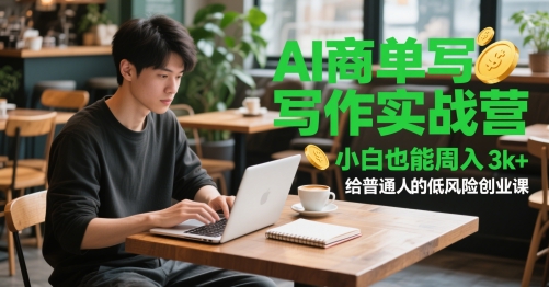 AI商单写作实战营，小白也能周入3k+，给普通人的低风险创业课-连烟牍库