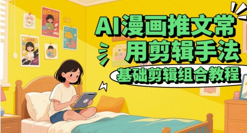 AI漫画推文常用剪辑手法，基础剪辑组合教程-连烟牍库
