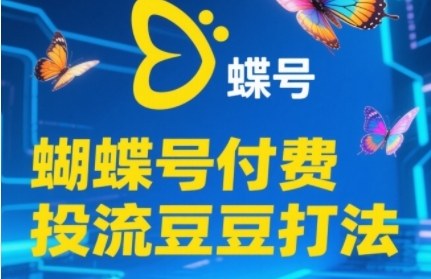 2025蝴蝶号付费投流豆豆打法，助新手快速掌握付费流量撬动自然流的核心玩法-连烟牍库