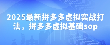 2025最新拼多多虚拟实战打法，拼多多虚拟基础sop-连烟牍库
