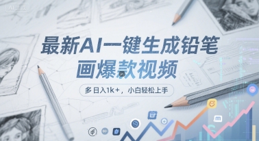 最新AI一键生成铅笔画爆款视频，多平台分发，日 入1k+，小白轻松上手【揭秘】-连烟牍库