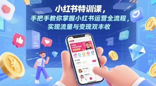 小红书特训课，手把手教你掌握小红书运营全流程，实现流量与变现双丰收-连烟牍库