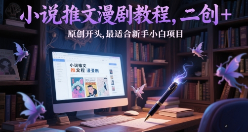 小说推文漫剧教程，二创+原创开头，最适合新手小白项目-连烟牍库