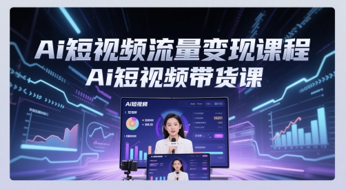 Ai短视频流量变现课程，Ai短视频带货课-连烟牍库