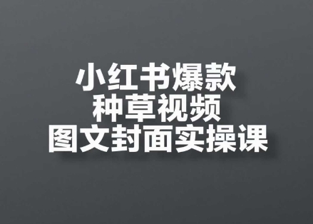 小红书爆款种草视频图文封面实操课，​开店、选品、引流、变现全流程-连烟牍库