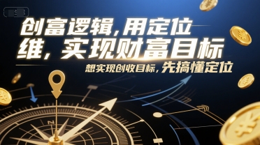 创富逻辑，用定位思维实现财富目标，想实现创收目标，先搞懂定位-连烟牍库