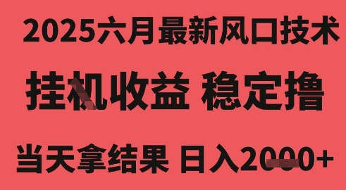 2025六月最新风口技术，无人挂G撸礼物，长期稳定 一个小时收益2k+，小白当天拿结果【揭秘】-连烟牍库