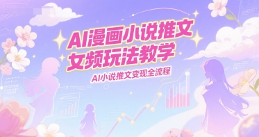 AI漫画小说推文女频玩法教学，AI小说推文变现全流程-连烟牍库
