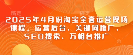 2025年4月份淘宝全套运营现场课程，运营后台、关键词推广、SEO搜索、万相台推广-连烟牍库