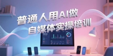 普通人用AI做自媒体实操培训，普通人一个人用ai做自媒体，视频制作、短视频引流、直播带货，轻松入门-连烟牍库