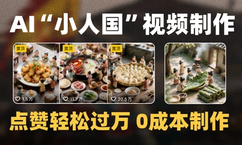 爆款1000W+播放微缩景观迷你小人国AI视频0成本制作全流程教学-连烟牍库