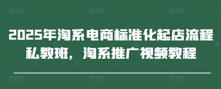 2025年淘系电商标准化起店流程私教班，淘系推广视频教程-连烟牍库