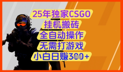 25年独家CSGO挂G搬砖，全自动操作，无需打游戏，小白日入3张+【揭秘】-连烟牍库