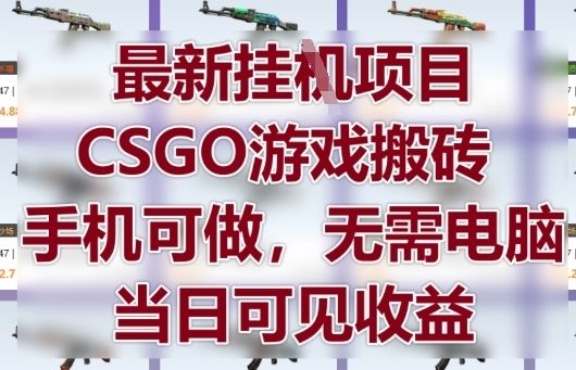最新挂G项目，CSGO游戏搬砖，手机可做，无需电脑，当日见收益【揭秘】-连烟牍库