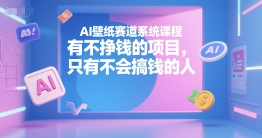 AI壁纸赛道系统课程，有不挣钱的项目，只有不会搞钱的人-连烟牍库