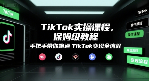 TikTok实操课程，保姆级教程，手把手带你跑通TikTok变现全流程-连烟牍库