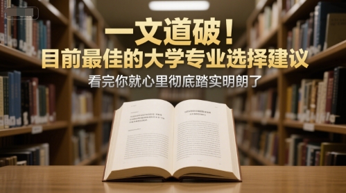 付费文章：一文道破！目前最佳的大学专业选择建议，看完你就心里彻底踏实明朗了-连烟牍库