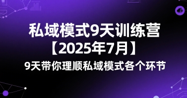私域模式9天训练营【2025年7月】​9天带你理顺私域模式各个环节-连烟牍库