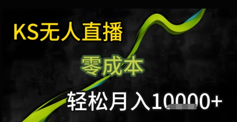 KS无人直播25年最新玩法，只需一部手机，轻松月入1W+【揭秘】-连烟牍库