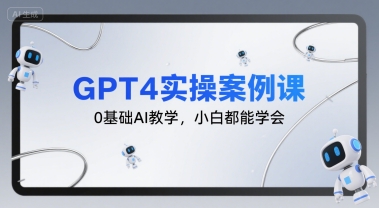 GPT4实操案例课，0基础AI教学，小白都能学会-连烟牍库