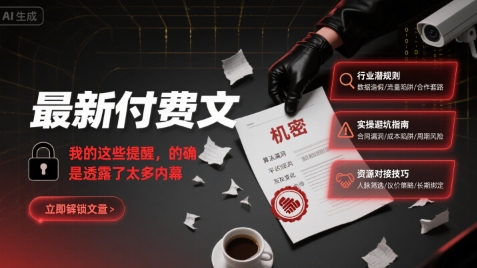 最新付费文：我的这些提醒，的确是透露了太多内幕-连烟牍库