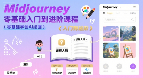 midjourney零基础入门到进阶课程，零基础学会AI绘画-连烟牍库